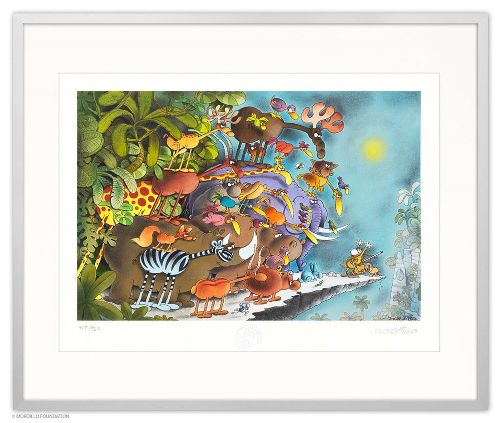 Mordillo: Angry Animals, Pigmentdruck auf Bütten, 44 cm x 28,9 cm, Auflage 950 (MO-1013-D-A) 650 Euro ohne Rahmen