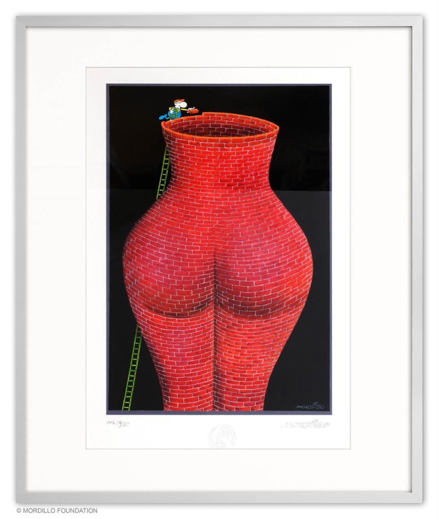 Mordillo: Distracted, Pigmentdruck auf Bütten, 42 cm x 28 cm, Auflage 950 (MO-1096-B-A) 650 Euro ohne Rahmen