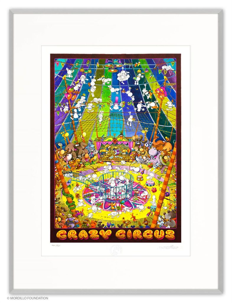 Mordillo: Crazy Circus, Pigmentdruck auf Bütten, 38,1 cm x 54,2 cm, Auflage 950 (MO-1715-A-E) 750 Euro ohne Rahmen