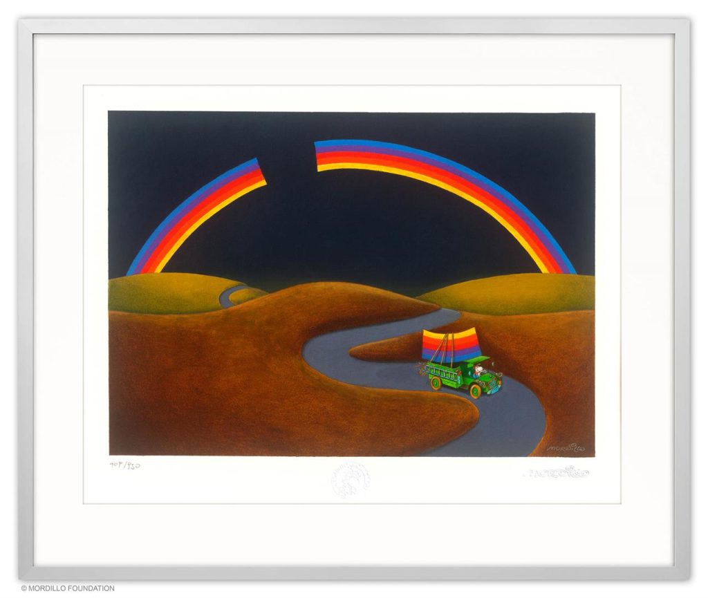 Mordillo: The Rainbow Thief, Pigmentdruck auf Bütten, 360 cm x 50 cm, Auflage 950 (MO-3368-B-A) 650 Euro ohne Rahmen
