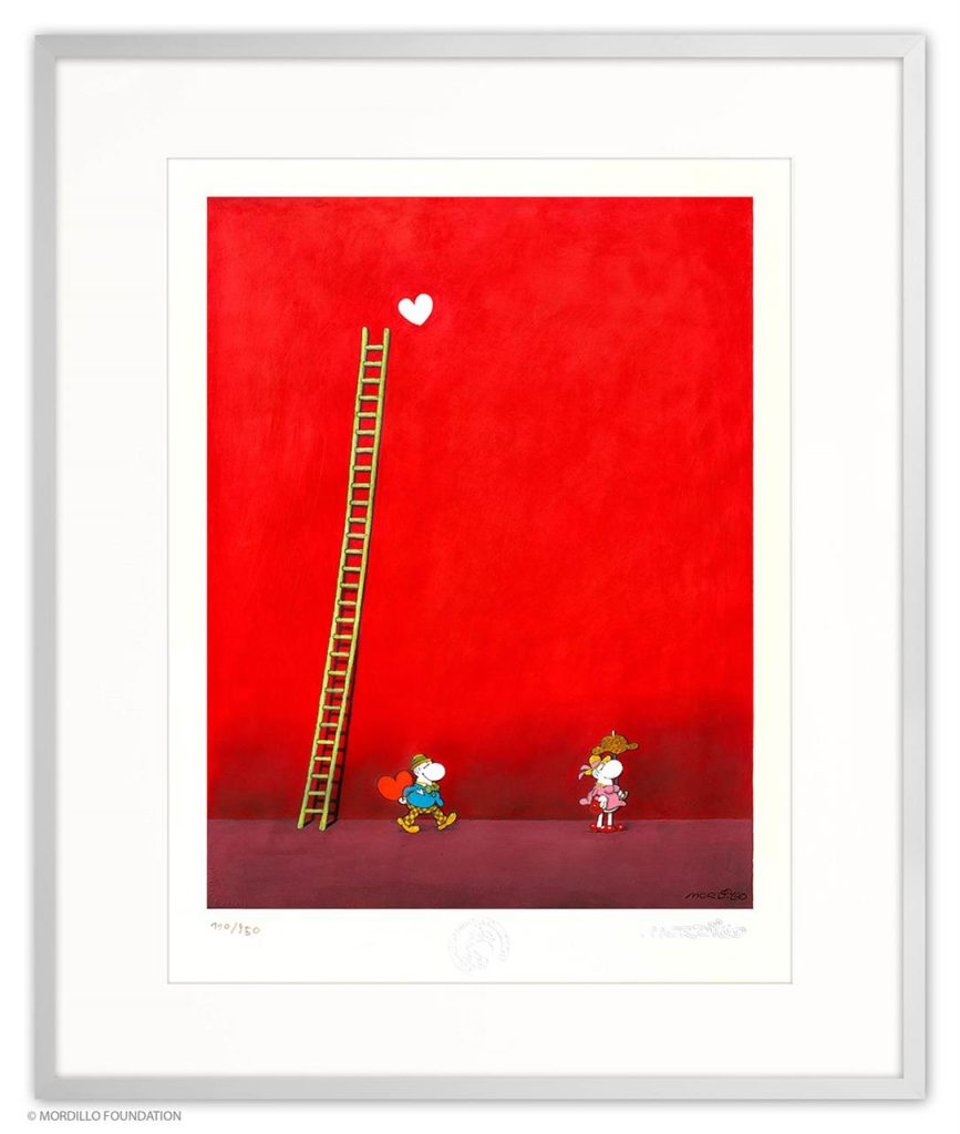 Mordillo: Valentine's Day, Pigmentdruck auf Bütten, 31,8 cm x 42 cm, Auflage 950 (MO-4145-B-M) 650 Euro ohne Rahmen