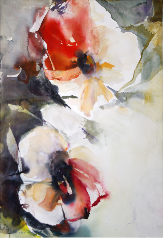 Christel Klaes: Blumenimpressionen, ohne Titel, 2007,  63 x 43 cm,  Aquarell und Gouache auf Papier