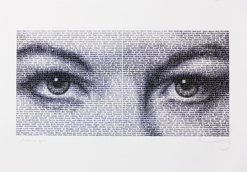 Saxa Wortmalerei: Artemis - grau - Romy II (Augen)