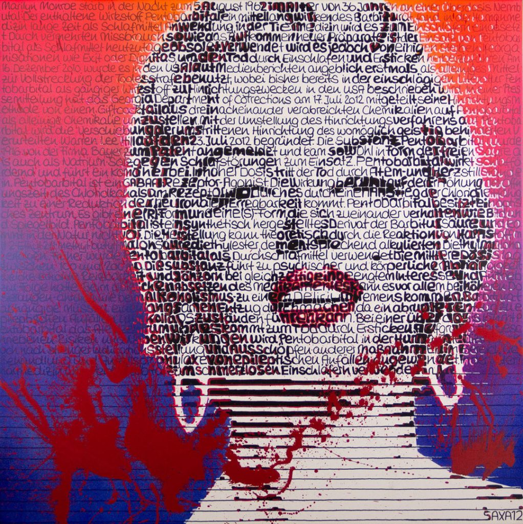 Saxa Wortmalerei: Bloody Mary - Marylin Monroe