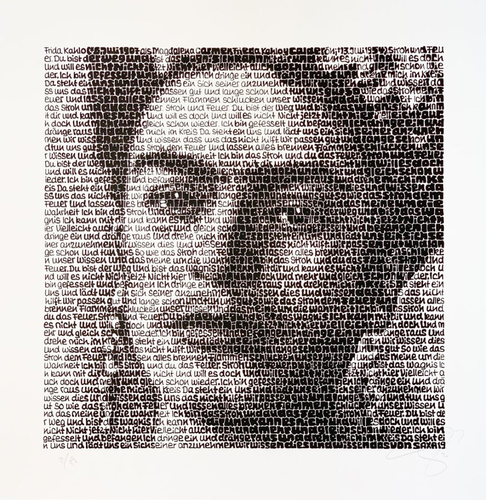 Saxa Wortmalerei: Frida Kahlo