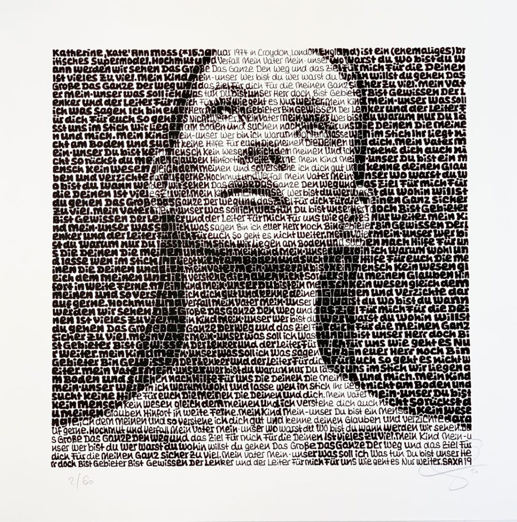 Saxa Wortmalerei: Kate Moss