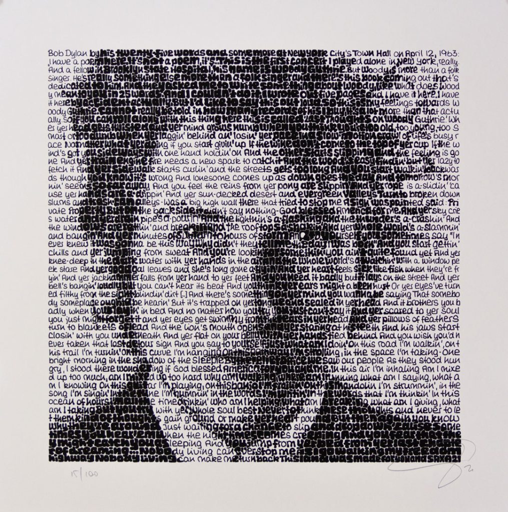 Saxa Wortmalerei: Bob Dylan