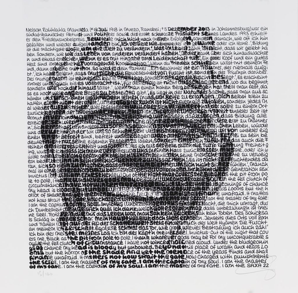 Saxa Wortmalerei: Nelson Mandela II