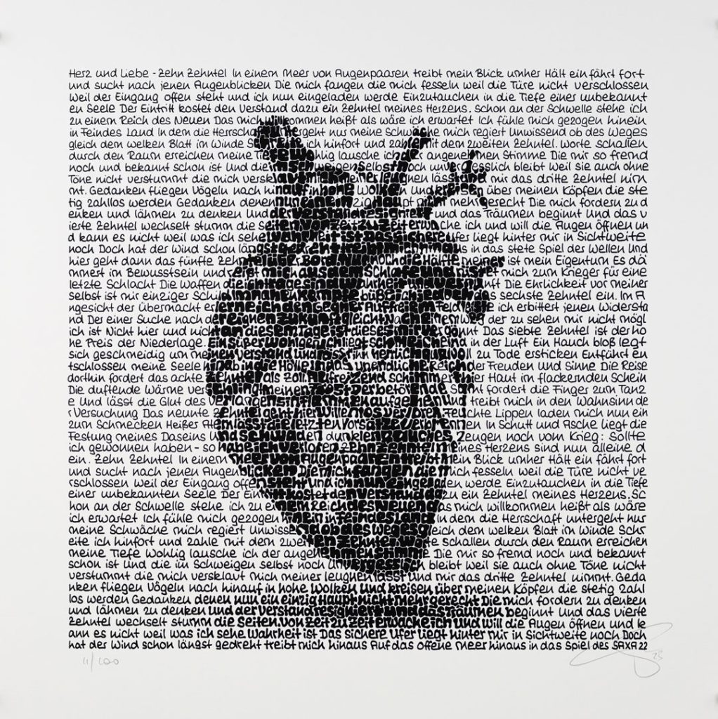 Saxa Wortmalerei: Herz und Liebe